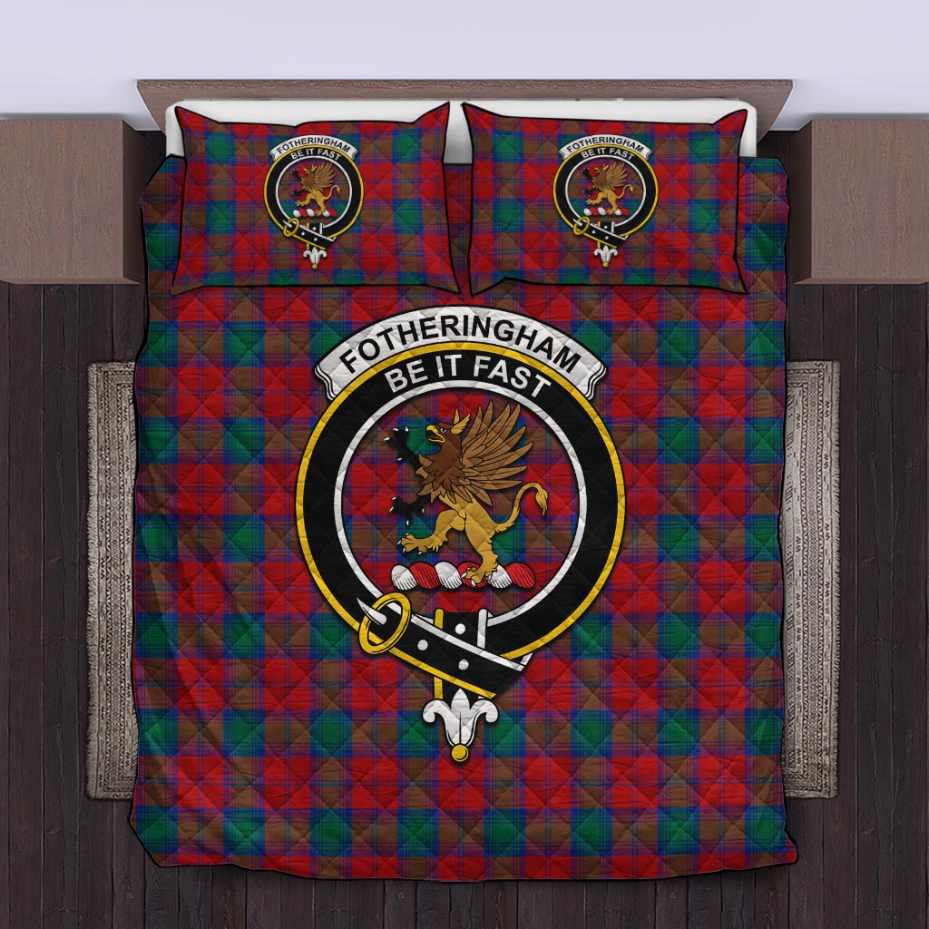 Fotheringham (Fotheringhame) Tartan Quilt Bed Set with Family Crest Twin - Tartan Vibes Clothing