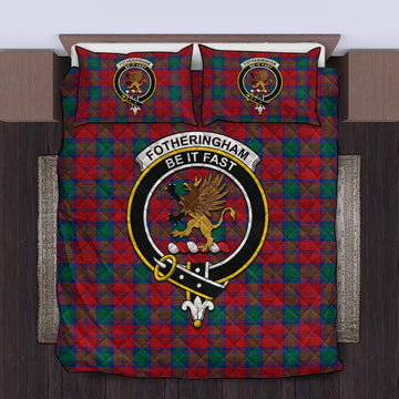 Fotheringham (Fotheringhame) Tartan Quilt Bed Set with Family Crest