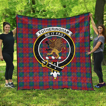 Fotheringham (Fotheringhame) Tartan Quilt with Family Crest