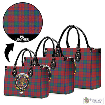 Fotheringham (Fotheringhame) Tartan Luxury Leather Handbags with Family Crest