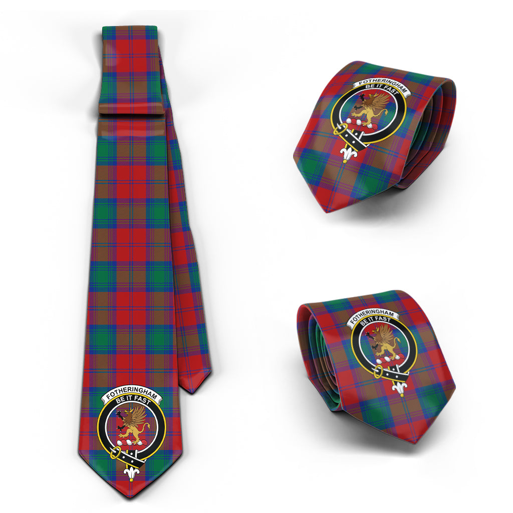 Fotheringham (Fotheringhame) Tartan Classic Necktie with Family Crest Necktie One Size - Tartan Vibes Clothing