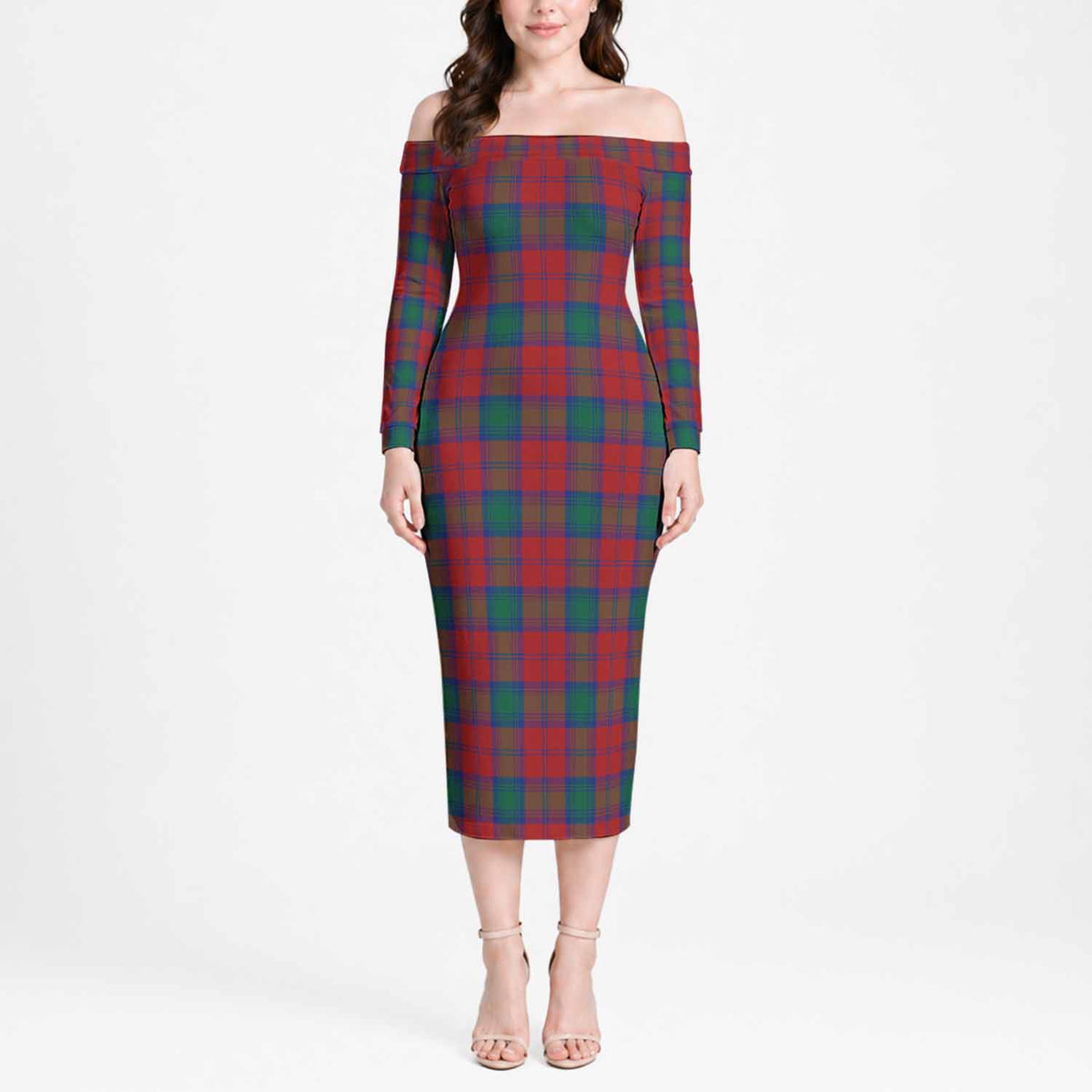 Fotheringham (Fotheringhame) Tartan Off Shoulder Lady Dress Women's Dress - Tartan Vibes Clothing
