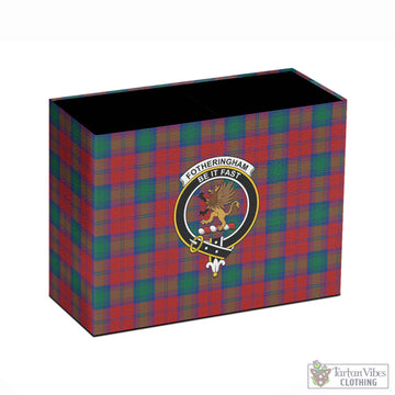 Fotheringham (Fotheringhame) Tartan Pen Holder with Family Crest