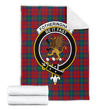 Fotheringham (Fotheringhame) Tartan Blanket with Family Crest