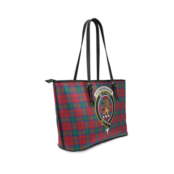 Fotheringham (Fotheringhame) Tartan Leather Tote Bag with Family Crest