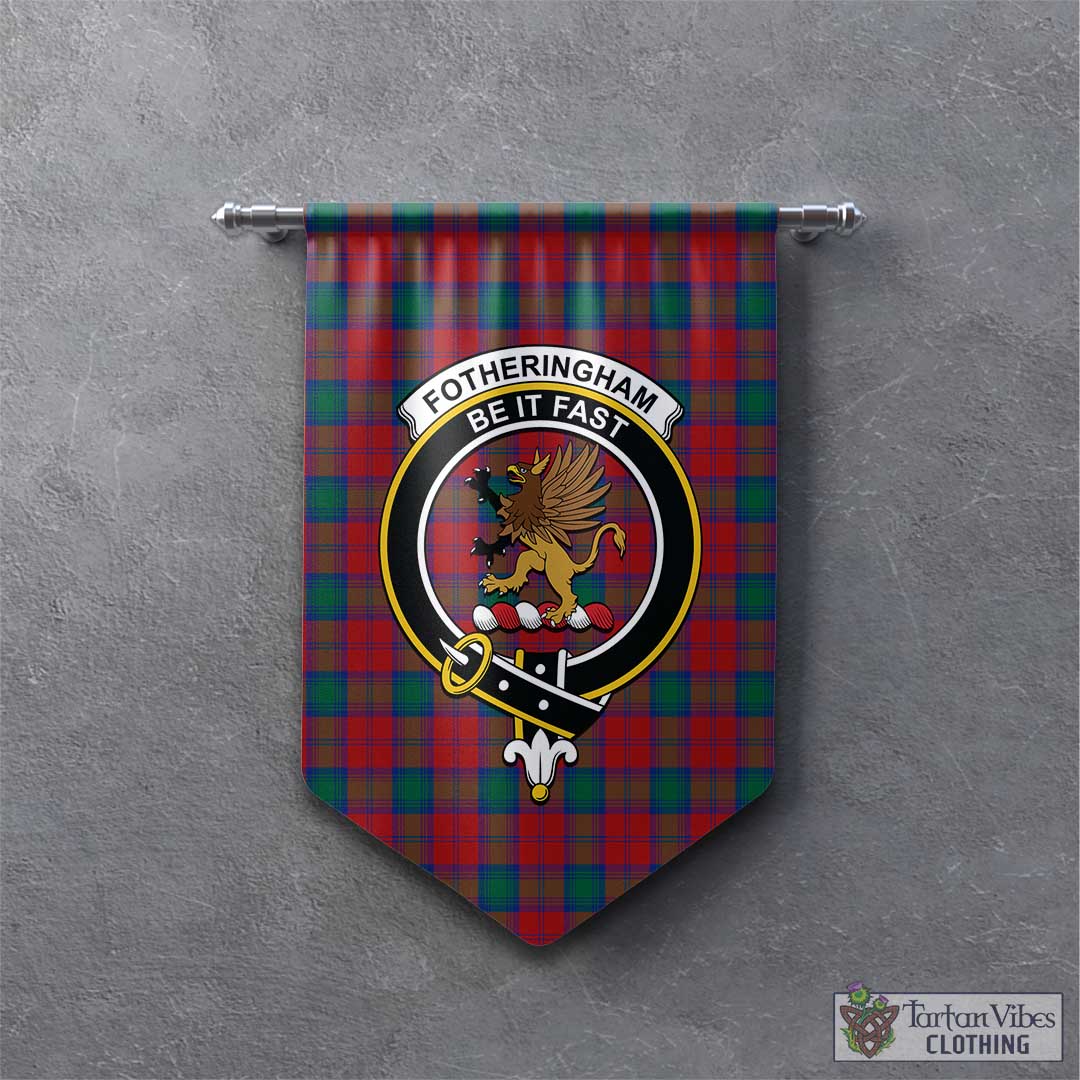 Tartan Vibes Clothing Fotheringham Modern Tartan Gonfalon, Tartan Banner with Family Crest