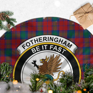 Fotheringham (Fotheringhame) Tartan Christmas Tree Skirt with Family Crest