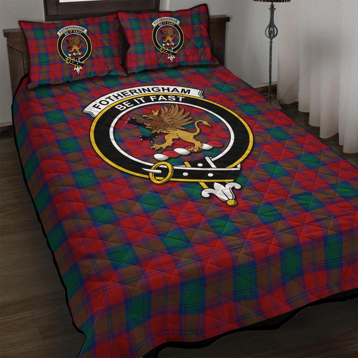 Fotheringham (Fotheringhame) Tartan Quilt Bed Set with Family Crest - Tartan Vibes Clothing