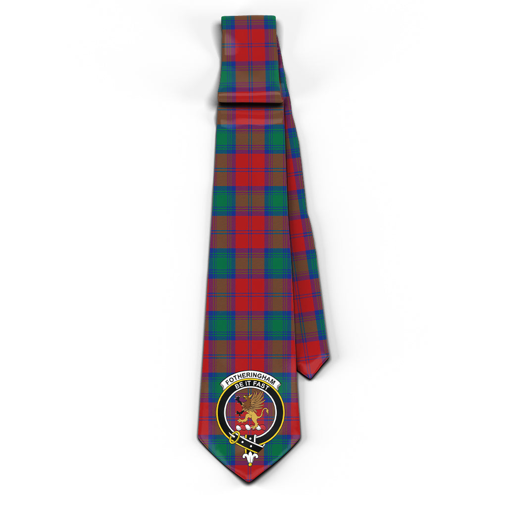 Fotheringham (Fotheringhame) Tartan Classic Necktie with Family Crest - Tartan Vibes Clothing