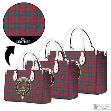 Fotheringham (Fotheringhame) Tartan Luxury Leather Handbags with Family Crest