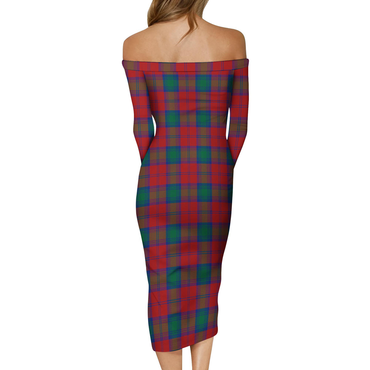 Fotheringham (Fotheringhame) Tartan Off Shoulder Lady Dress - Tartan Vibes Clothing