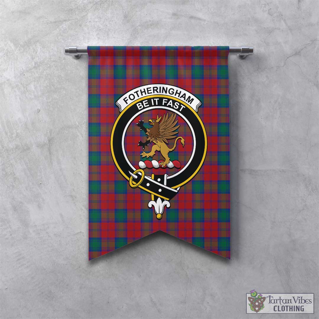 Tartan Vibes Clothing Fotheringham Modern Tartan Gonfalon, Tartan Banner with Family Crest