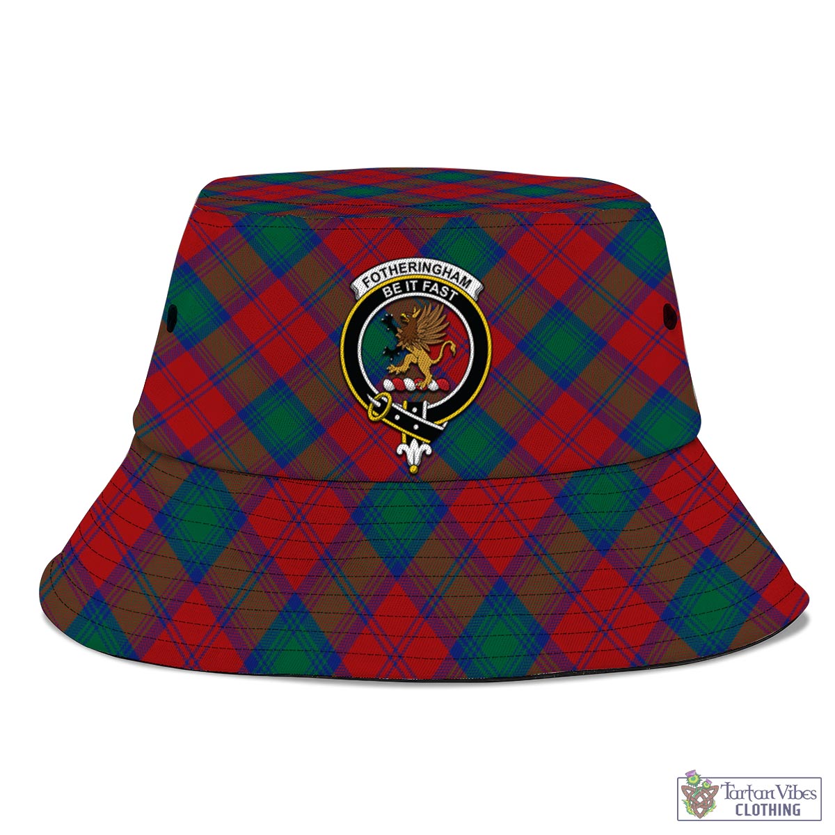 Tartan Vibes Clothing Fotheringham Modern Tartan Bucket Hat with Family Crest