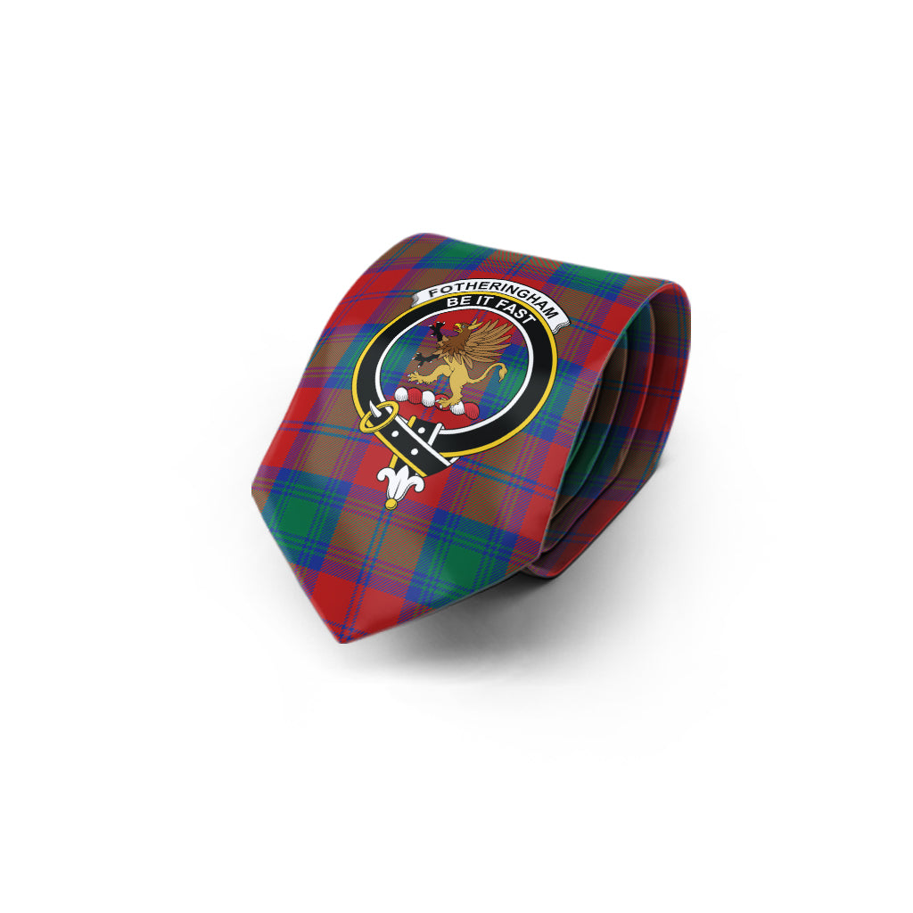 Fotheringham (Fotheringhame) Tartan Classic Necktie with Family Crest - Tartan Vibes Clothing