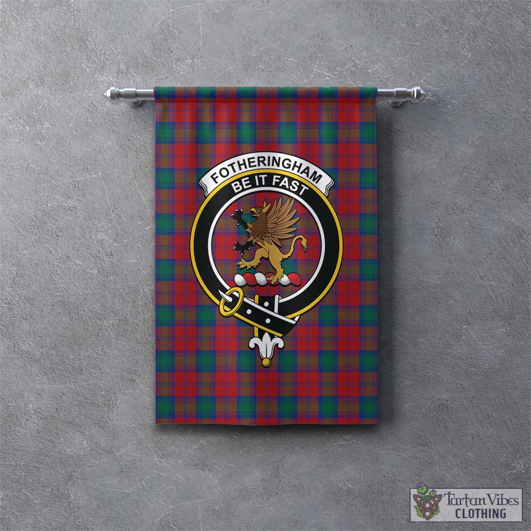 Tartan Vibes Clothing Fotheringham Modern Tartan Gonfalon, Tartan Banner with Family Crest