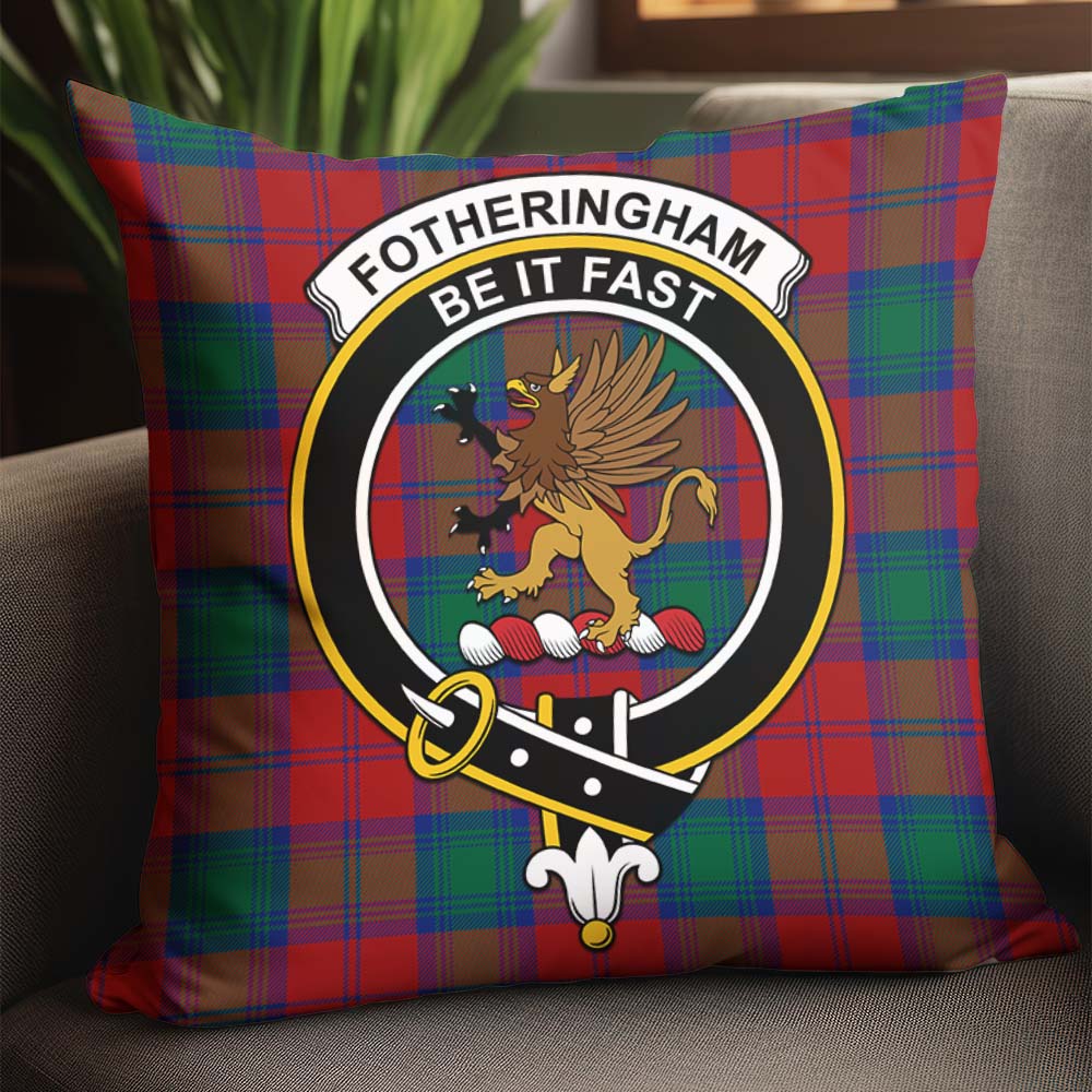 Fotheringham Modern Tartan Pillow Cover with Family Crest - Tartanvibesclothing