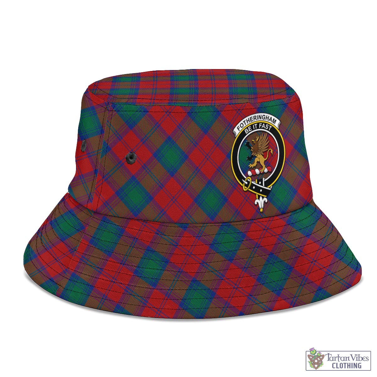 Tartan Vibes Clothing Fotheringham Modern Tartan Bucket Hat with Family Crest