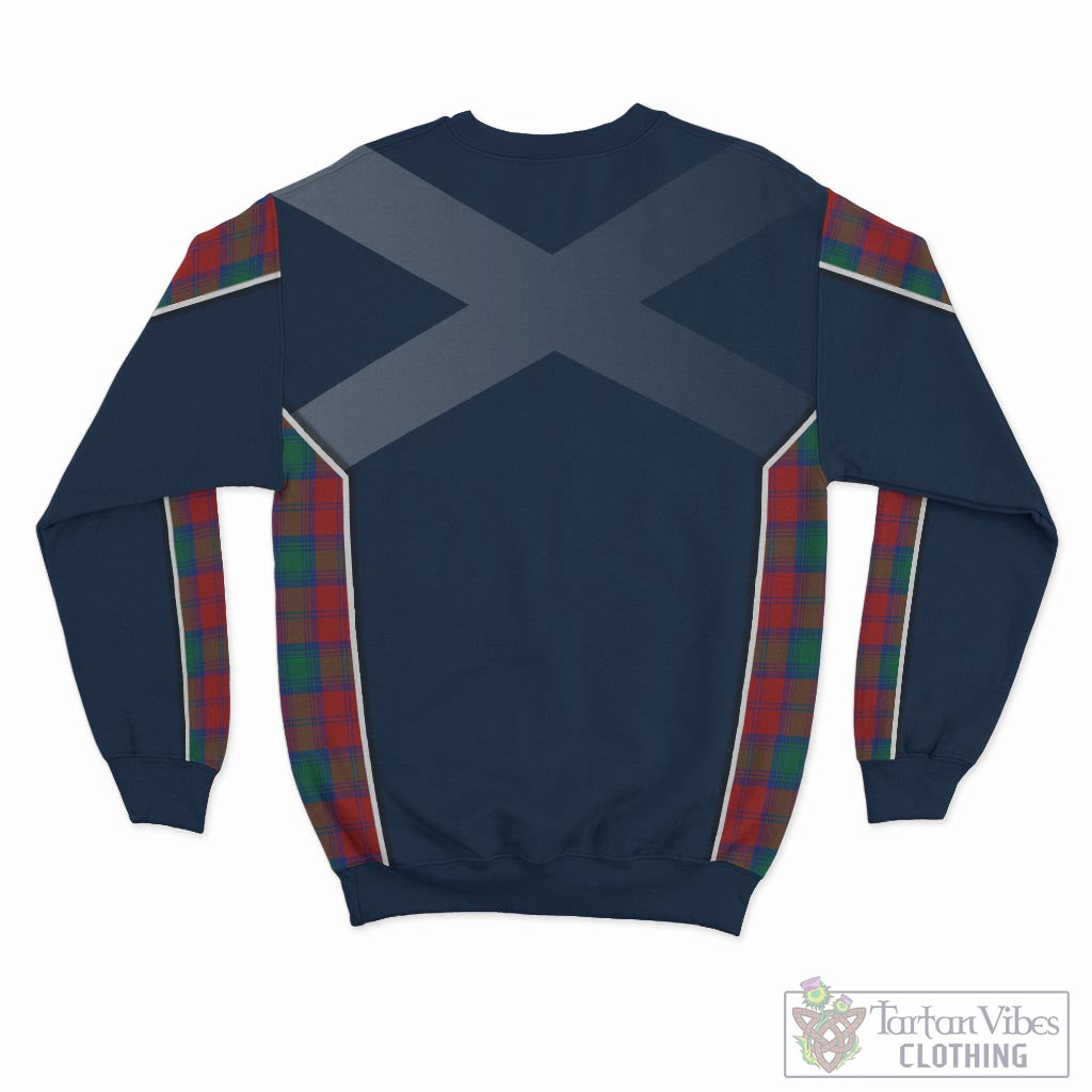 Tartan Vibes Clothing Fotheringham Modern Tartan Sweatshirt with Family Crest and Scottish Thistle Vibes Sport Style