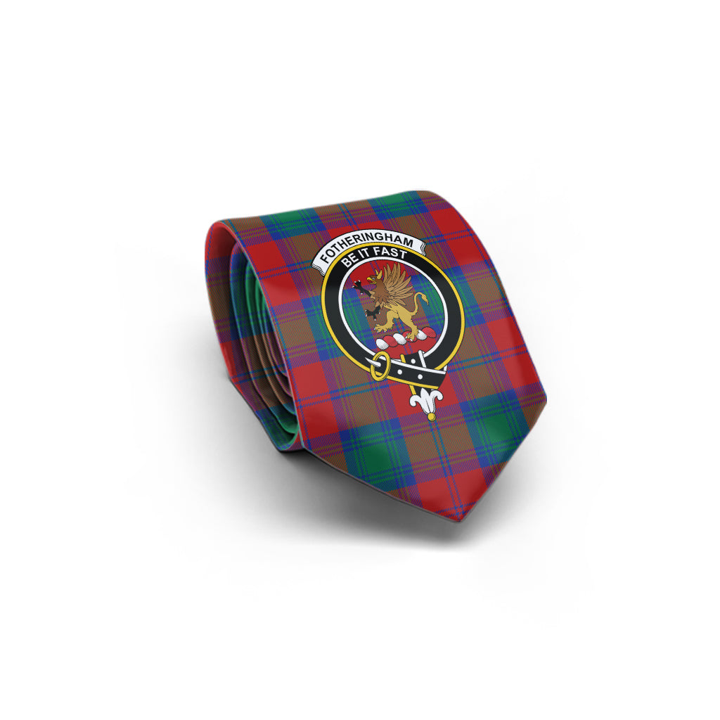 Fotheringham (Fotheringhame) Tartan Classic Necktie with Family Crest - Tartan Vibes Clothing