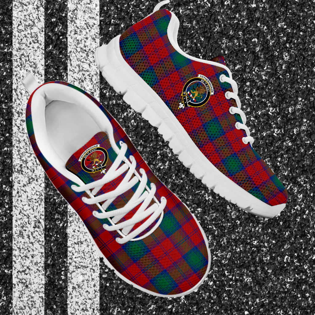 Fotheringham (Fotheringhame) Tartan Sneakers with Family Crest - Tartan Vibes Clothing