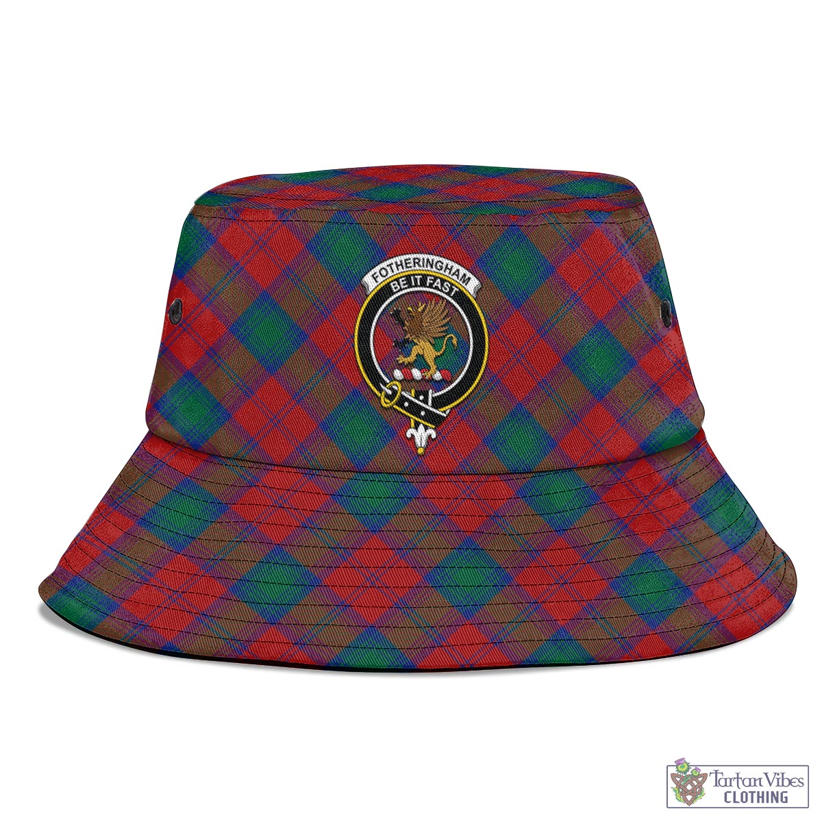 Tartan Vibes Clothing Fotheringham Modern Tartan Bucket Hat with Family Crest