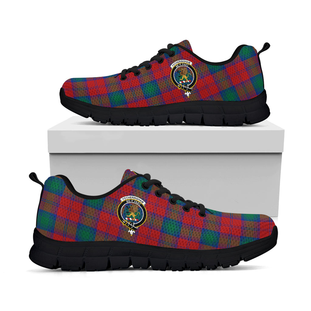 Fotheringham (Fotheringhame) Tartan Sneakers with Family Crest - Tartan Vibes Clothing