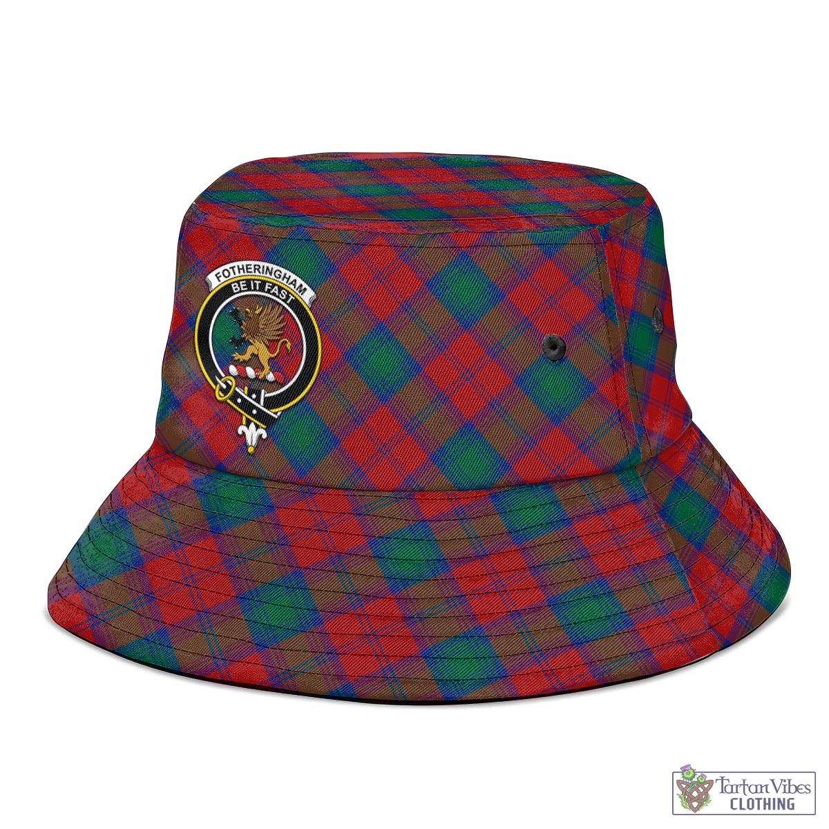 Tartan Vibes Clothing Fotheringham Modern Tartan Bucket Hat with Family Crest