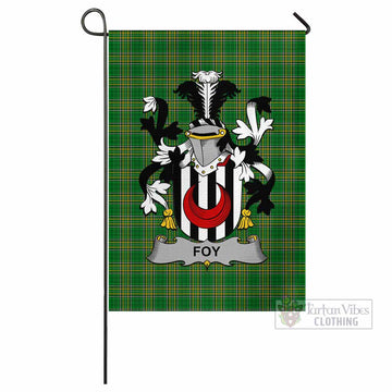 Foy Irish Clan Tartan Flag with Coat of Arms