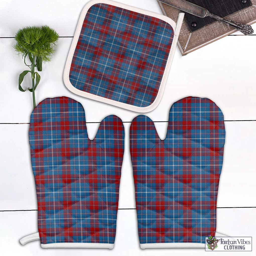 Frame Tartan Combo Oven Mitt & Pot-Holder White - Tartan Vibes Clothing
