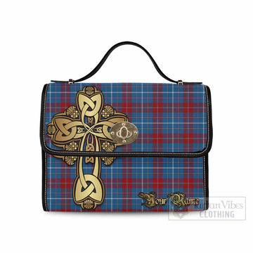 Frame Tartan Waterproof Canvas Bag Golden Thistle Celtic Cross Style