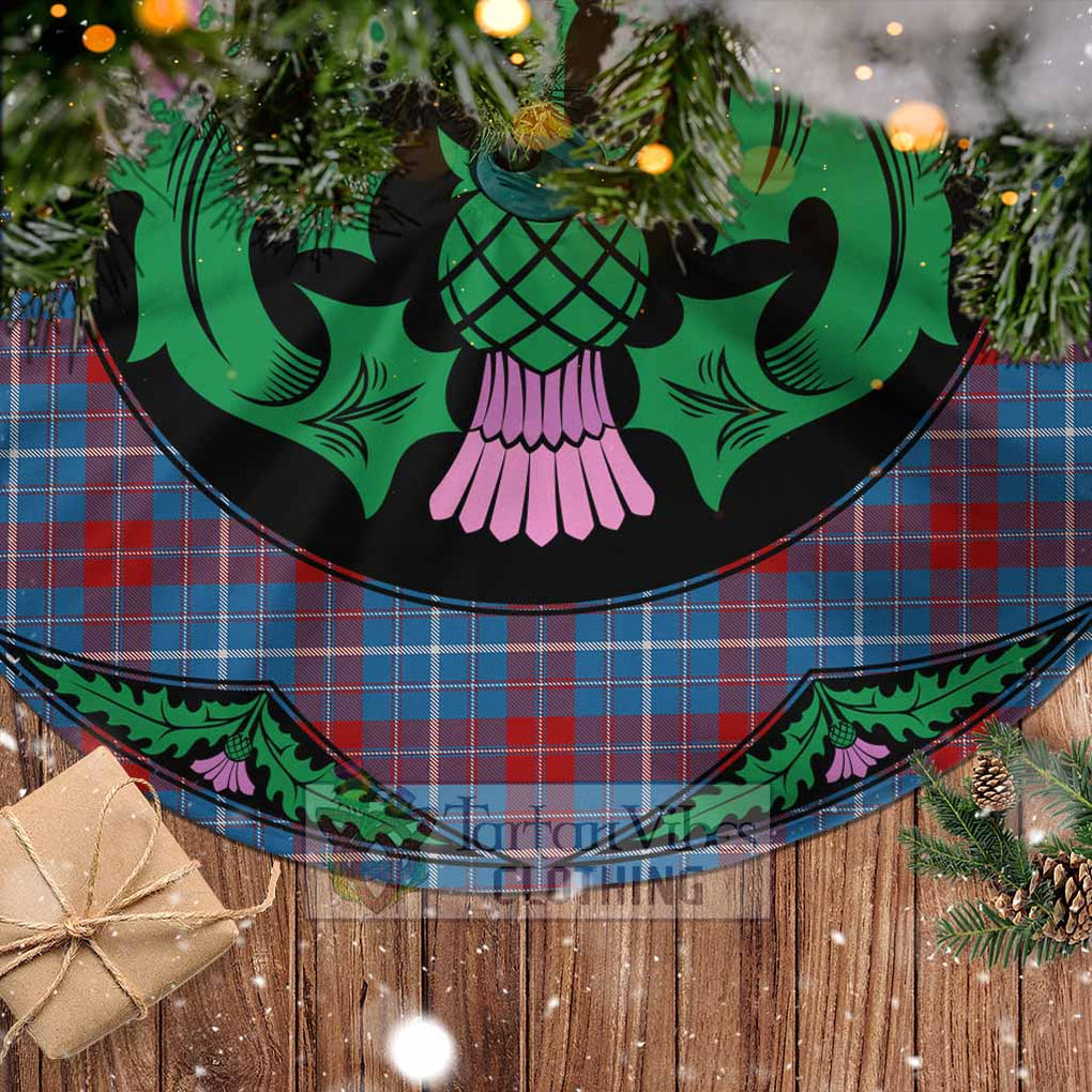 Tartan Vibes Clothing Frame Tartan Christmas Tree Skirt Scottish Thistle Style