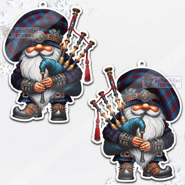 Frame Tartan Bagpiper Gnome Christmas Ornament