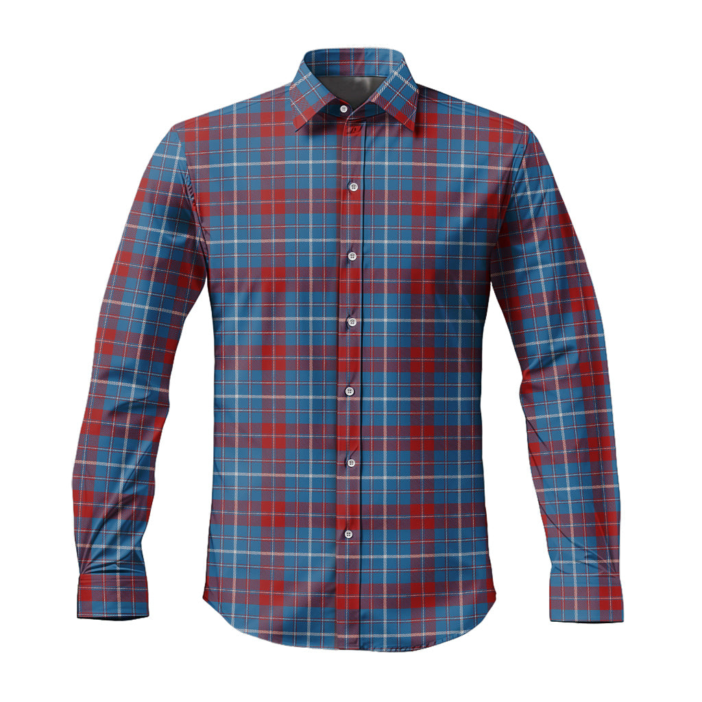 frame-tartan-long-sleeve-button-up-shirt