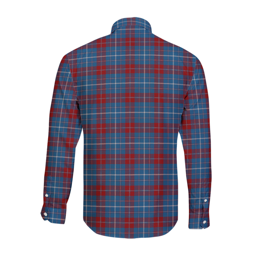 frame-tartan-long-sleeve-button-up-shirt