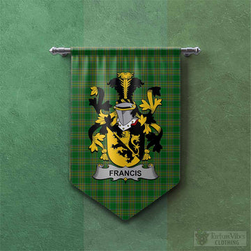 Francis Irish Clan Tartan Gonfalon, Tartan Banner with Coat of Arms Chevron - Tartan Vibes Clothing