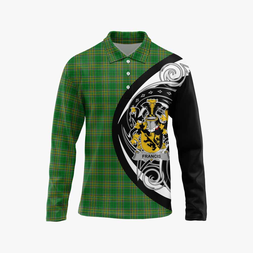 Francis Irish Clan Long Sleeve Polo Shirt Celtic Circle Style Unisex - Tartan Vibes Clothing