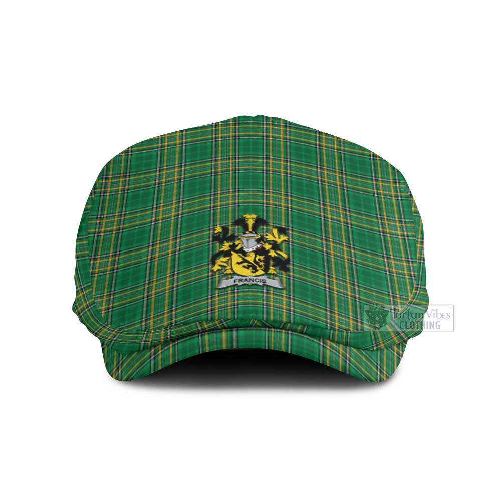 Francis Irish Clan Tartan Jeff Cap, Tartan Flat Cap with Coat of Arm Jeff Hat - Tartan Vibes Clothing