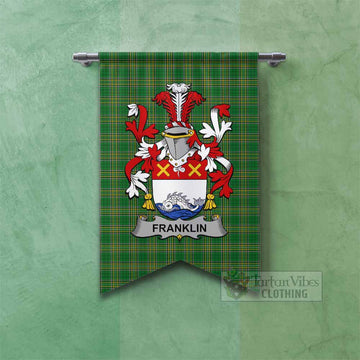 Franklin Irish Clan Tartan Gonfalon, Tartan Banner with Coat of Arms Fishtail - Tartan Vibes Clothing