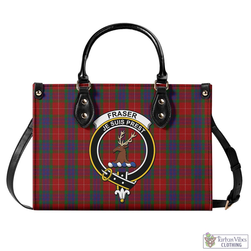 Fraser Tartan Luxury Leather Handbags with Family Crest - Tartan Vibes Clothing