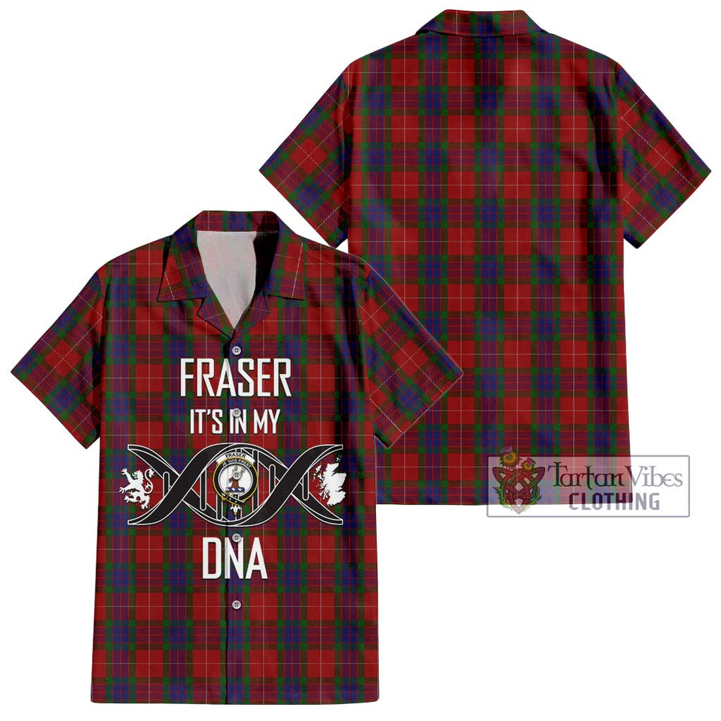 Fraser Tartan Short Sleeve Button Shirt with Family Crest DNA In Me Style Kid - Tartanvibesclothing Shop