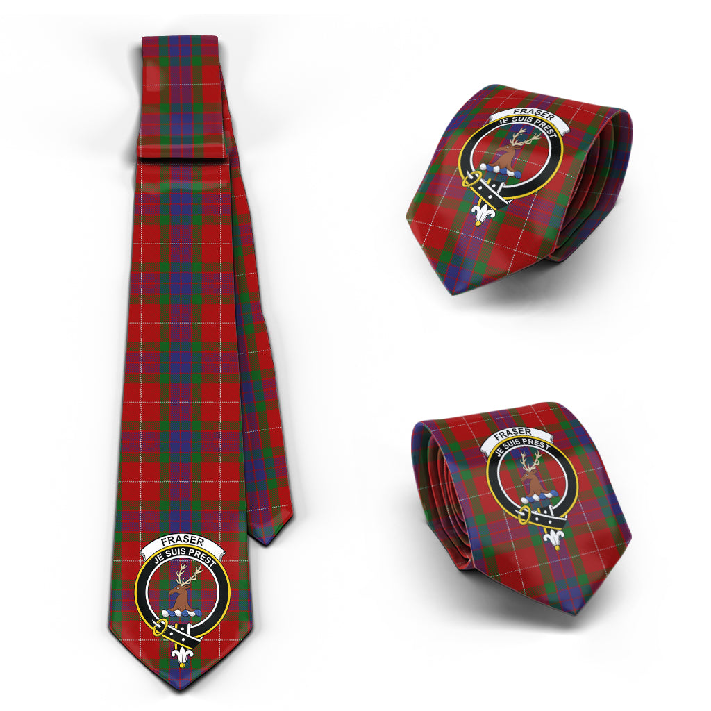 Fraser Tartan Classic Necktie with Family Crest Necktie One Size - Tartan Vibes Clothing