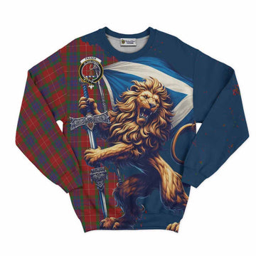 Fraser Tartan Family Crest Sweatshirt with Scottish Majestic Lion