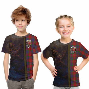 Fraser Tartan Family Crest Kid T-Shirt Alba Gu Brath Be Brave Lion Ancient Style Youth XL Size14 - Tartan Vibes Clothing