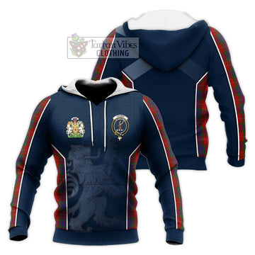 Fraser Tartan Knitted Hoodie with Family Crest and Lion Rampant Vibes Sport Style