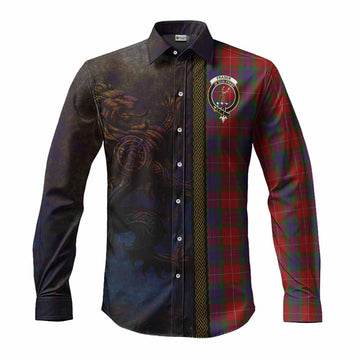 Fraser Tartan Family Crest Long Sleeve Button Shirt Alba Gu Brath Be Brave Lion Ancient Style Men's Shirt S - Tartan Vibes Clothing