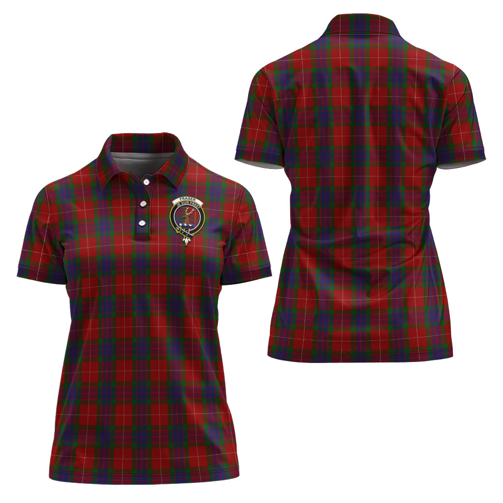 Fraser Tartan Polo Shirt with Family Crest For Women Women - Tartan Vibes Clothing