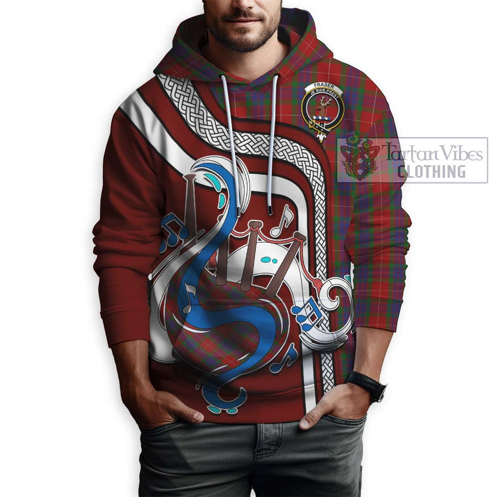 Fraser Tartan Hoodie with Epic Bagpipe Style Zip Hoodie - Tartanvibesclothing Shop