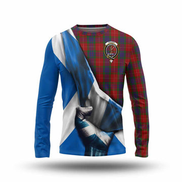 Fraser Tartan Long Sleeve T-Shirt with Family Crest Scotland Patriotic Style