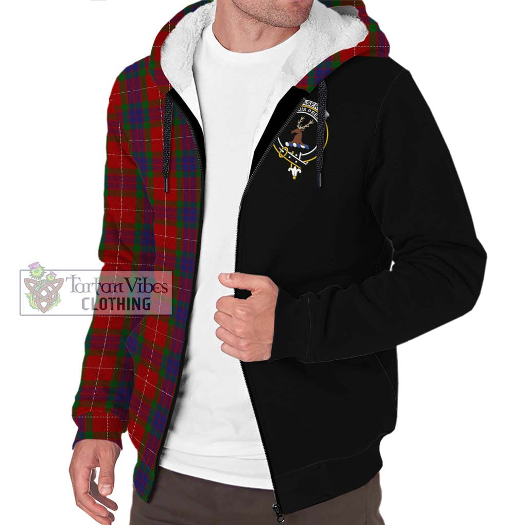 Fraser Tartan Sherpa Hoodie with Family Crest and Half Of Me Style Unisex S - Tartanvibesclothing Shop