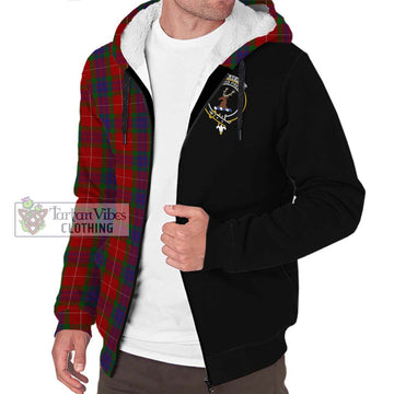 Fraser Tartan Sherpa Hoodie with Family Crest and Half Of Me Style